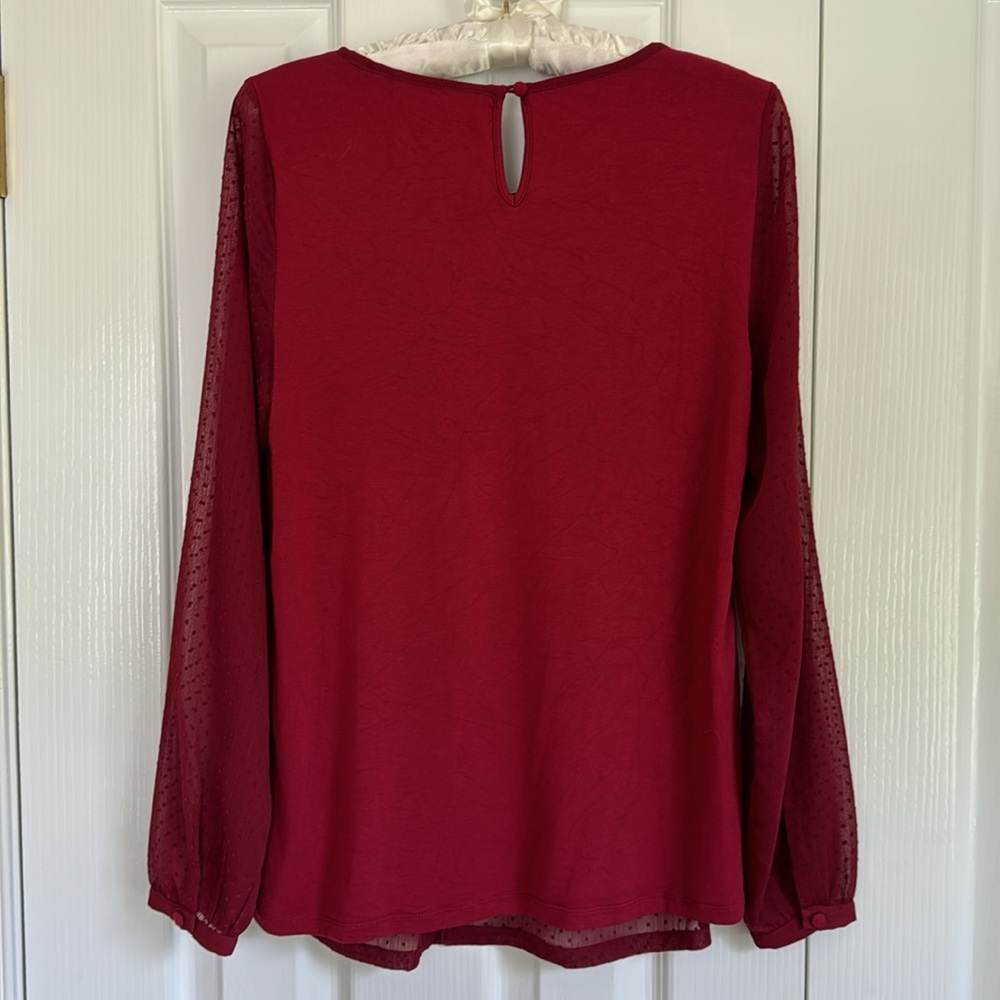 Boden Eve Flocked Long Sleeved Top Size 6 - Picture 8 of 12